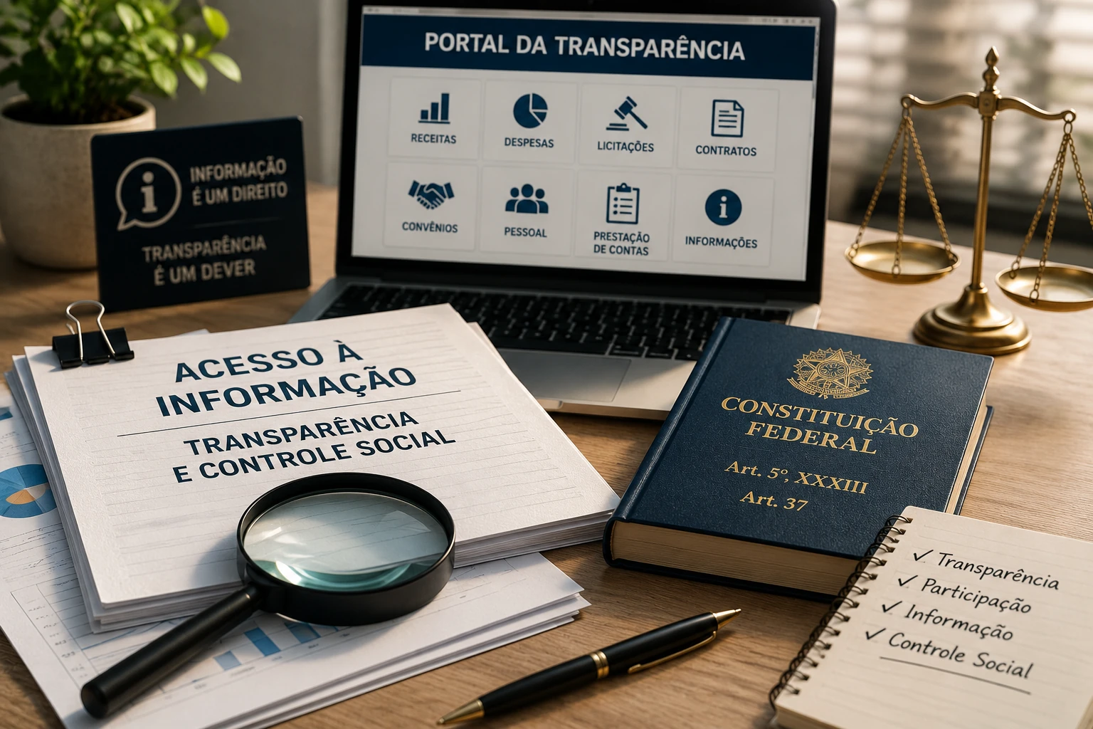 Documentos, portal de transparência e elementos relacionados ao acesso à informação e ao controle social da Administração Pública