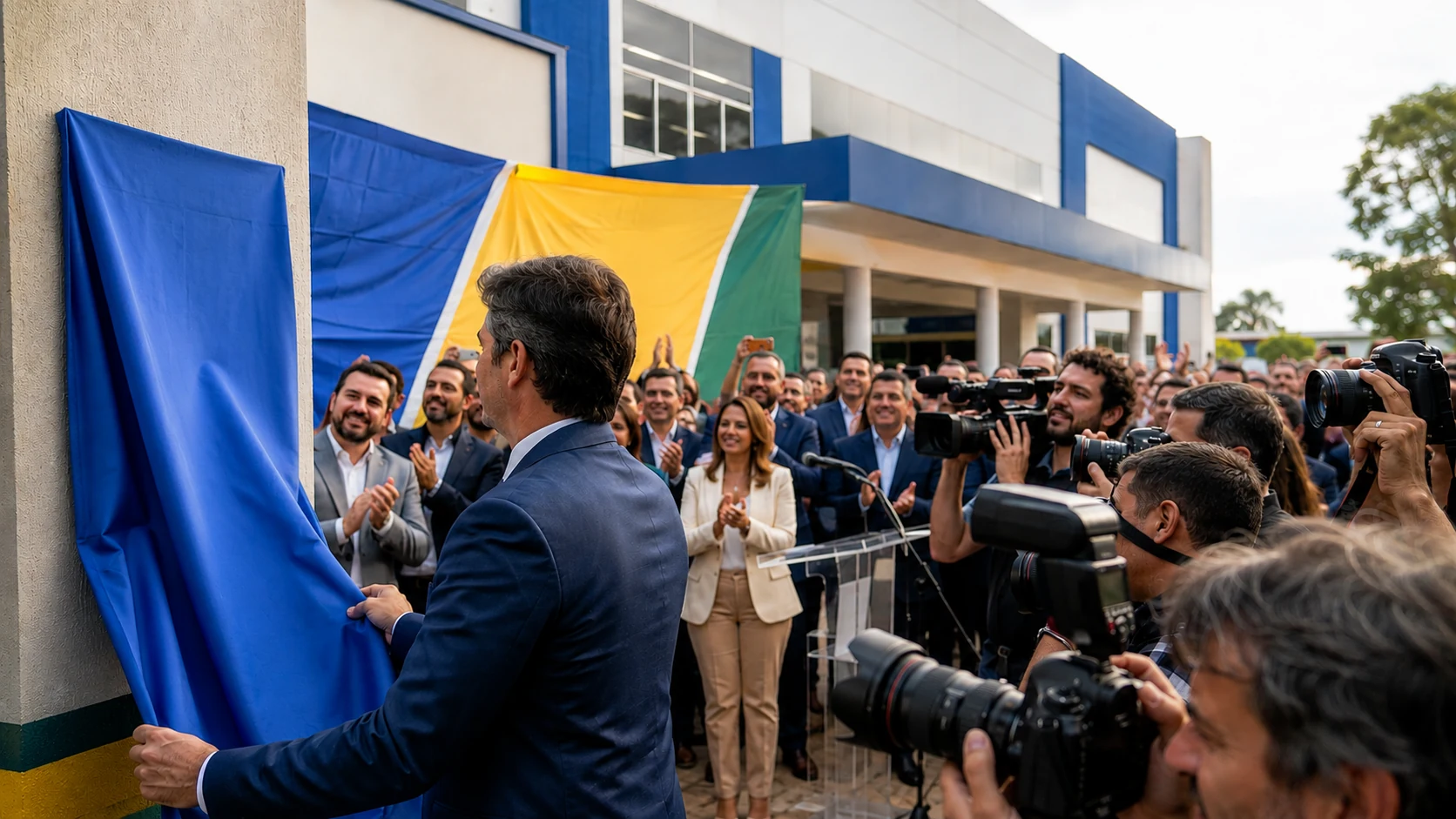 Cerimônia de inauguração de obra pública durante o período eleitoral