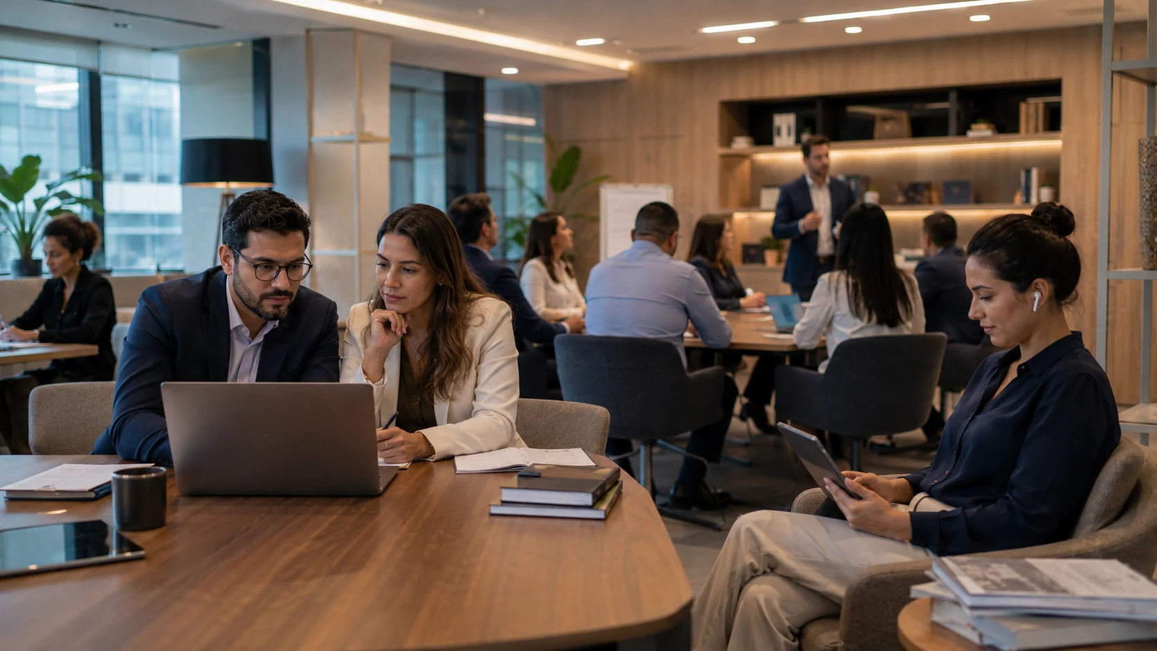 Profissionais participando de diferentes experiências de formação e consumo de conhecimento em ambiente institucional