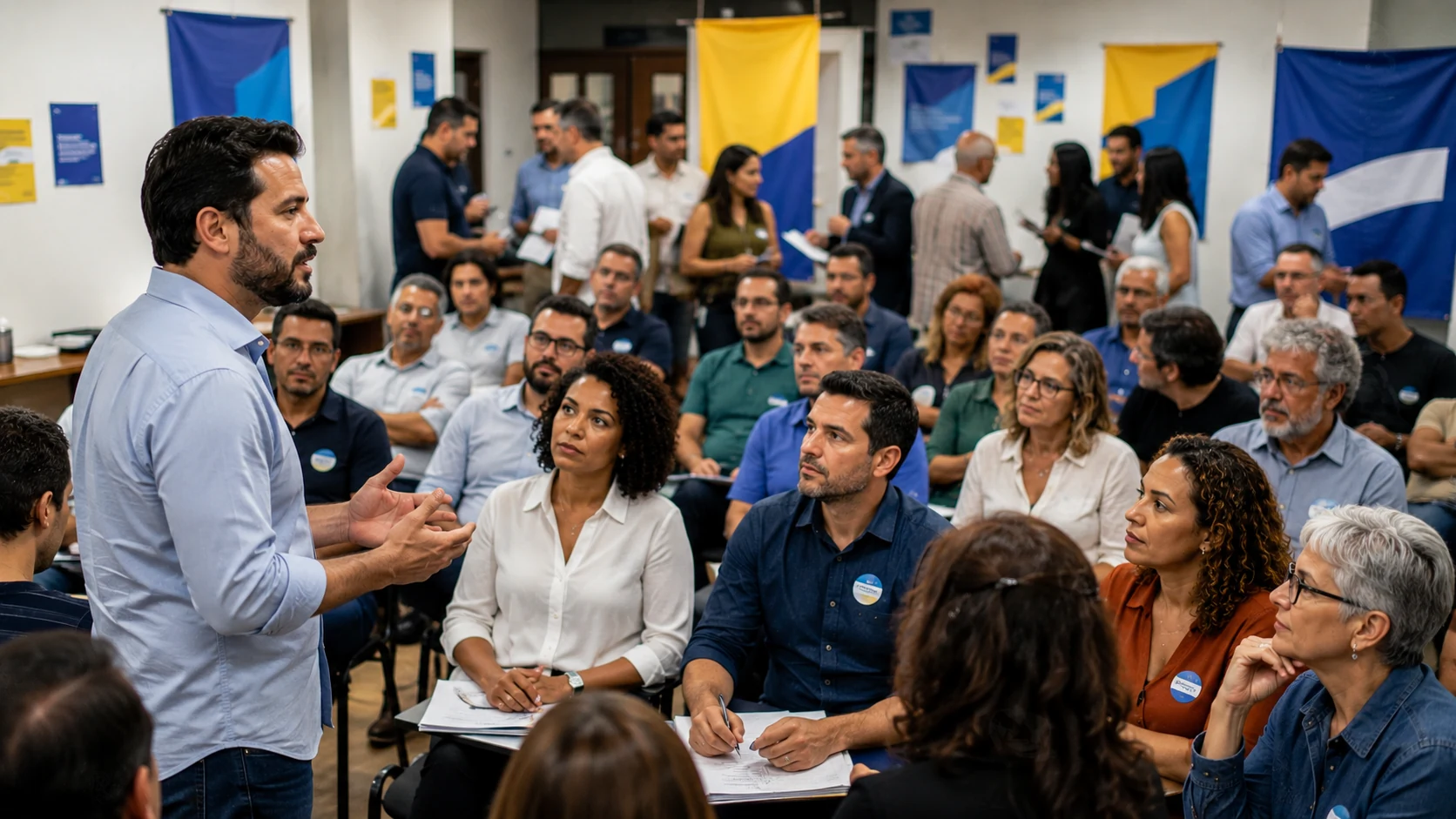 Reunião interna de partido político durante o período de propaganda intrapartidária