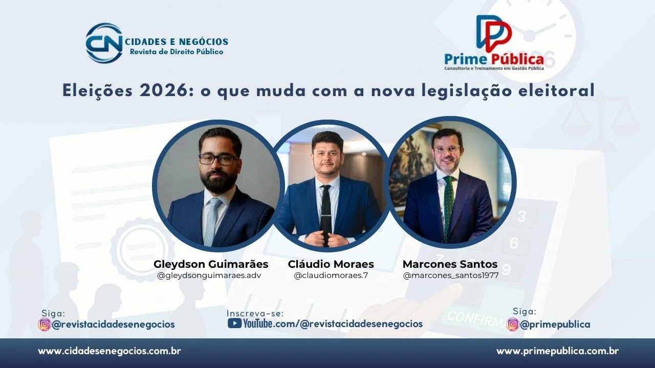 Live especial sobre a nova legislação eleitoral de 2026, com Cláudio Moraes, Marcones Santos e Gleydson Guimarães