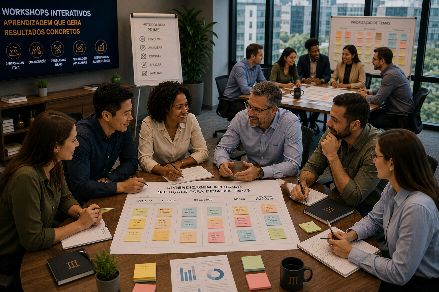 Workshops executivos e aprendizagem aplicada — Prime Pública
